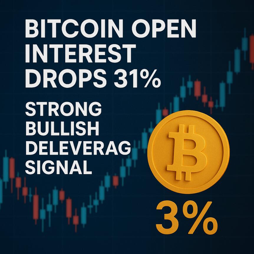 Bitcoin Open Interest Drops 31% — Strong Bullish Deleveraging Signal