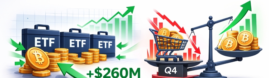 现货比特幣 ETF 吸納了 2.577 億美元,扭轉了週一的 2.038 億美元資金外流,並終止了連續五週合計 38 億美元的淨贖回。週度資金流為正。