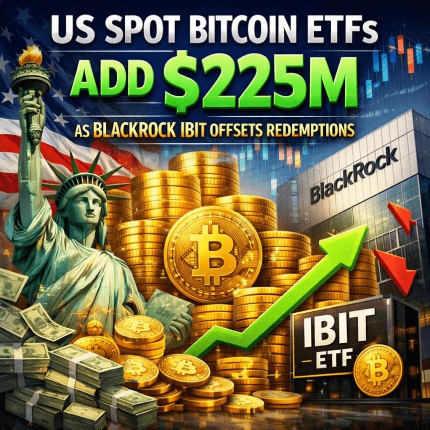 Us Spot Bitcoin Etfs Add $225m As Blackrock Ibit Offsets Redemptions