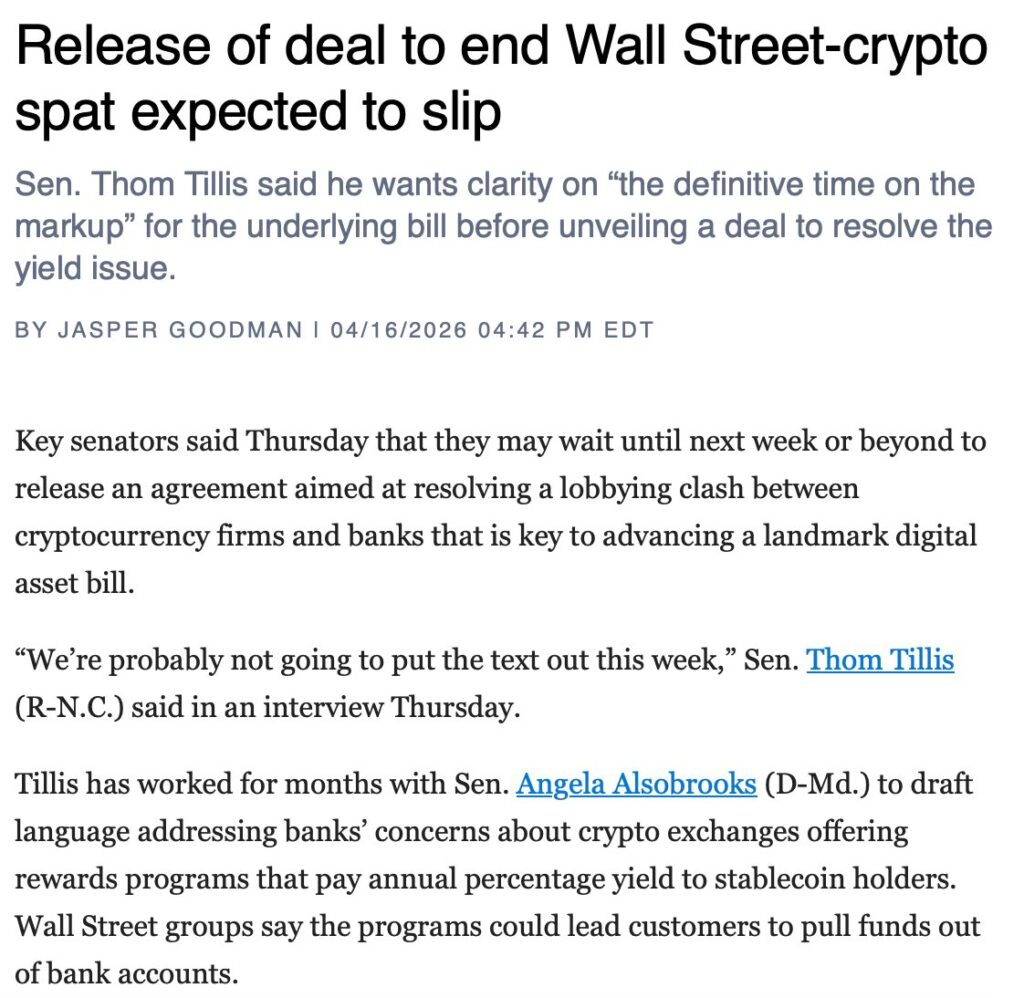 Kemajuan Undang-Undang CLARITY | Sumber: Laporan Politico