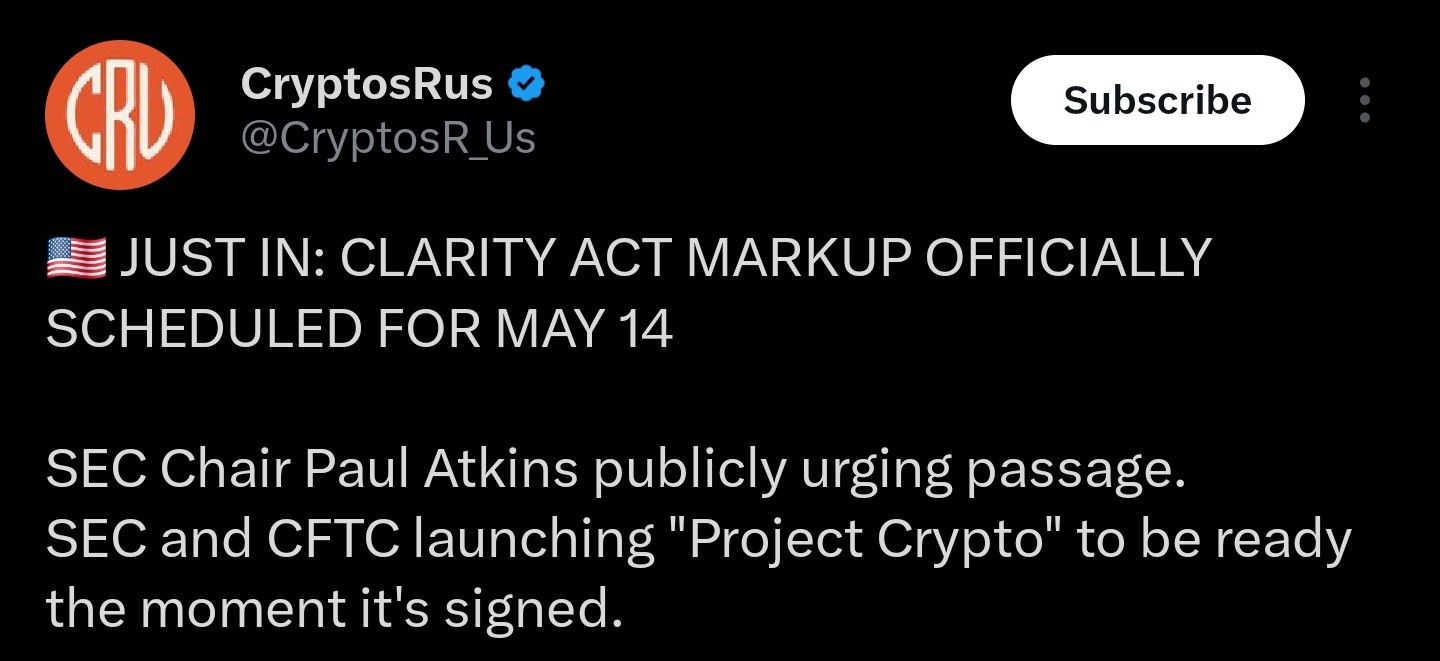 SEC chair plea on ‘Project Crypto’ | Source: CryptoRus/X