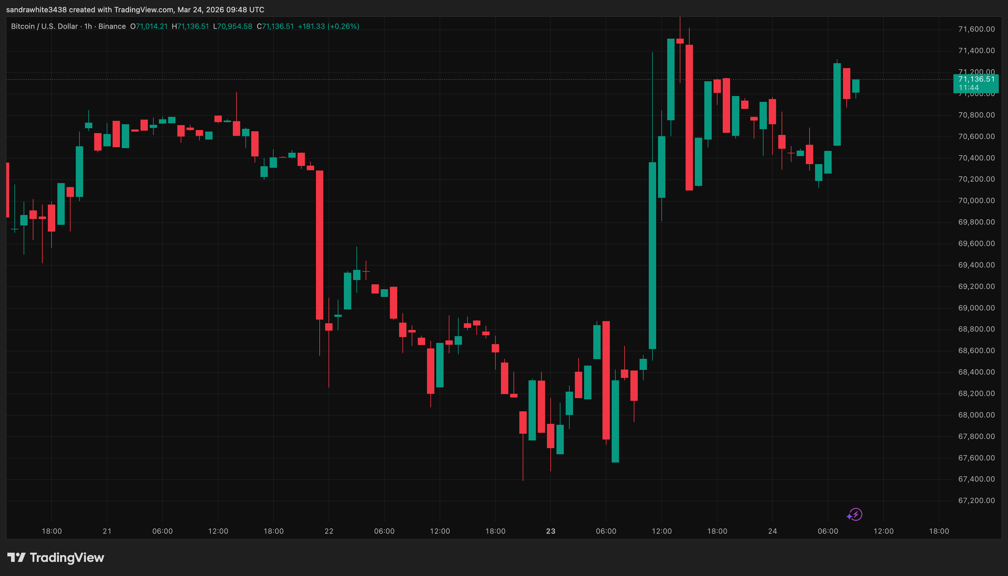Bitcoin price chart from Tradingview.com