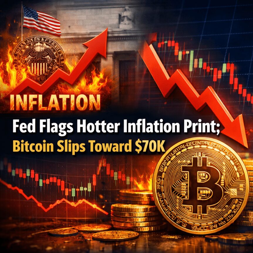 Fed Flags Hotter Inflation Print; Bitcoin Slips Toward $70k