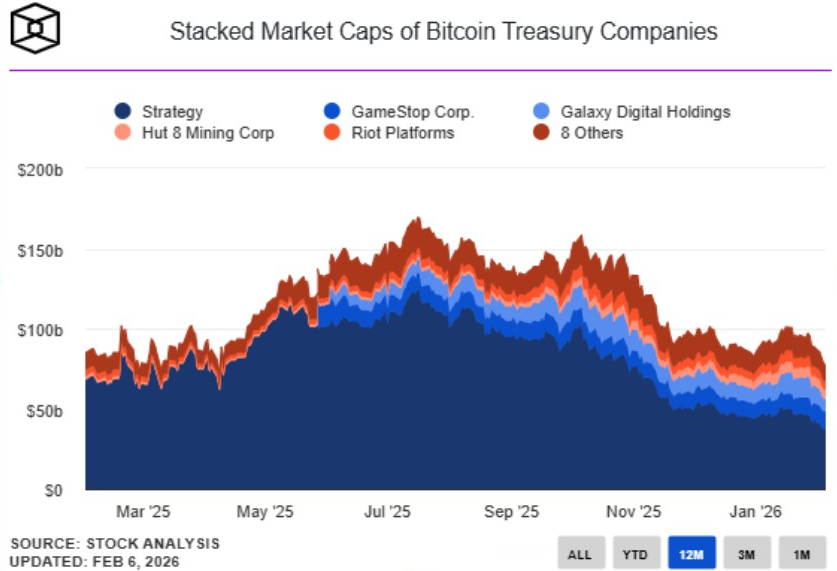 比特幣國庫公司累計市值 | 資料來源:股票分析