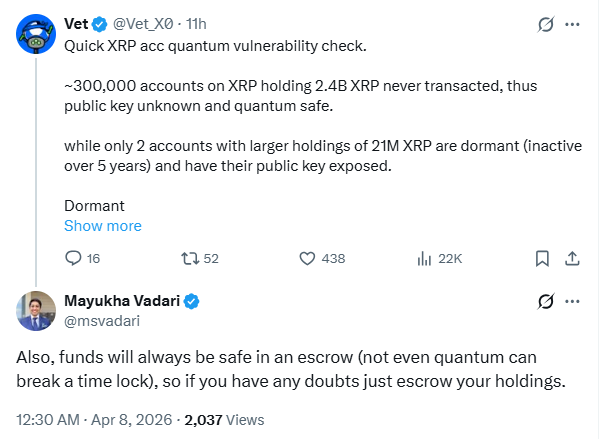 Notícias sobre Ripple abordando a perspectiva do XRP em computação quântica | Fonte: Mayukha Vadari