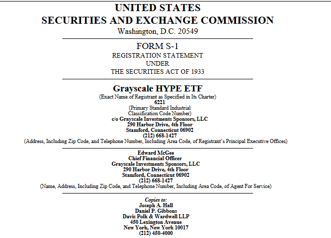 গ্রিসকেলের হাইপারলিকিড ইটিএফ-এর জন্য S-1 ফাইলিং | উৎস: SEC
