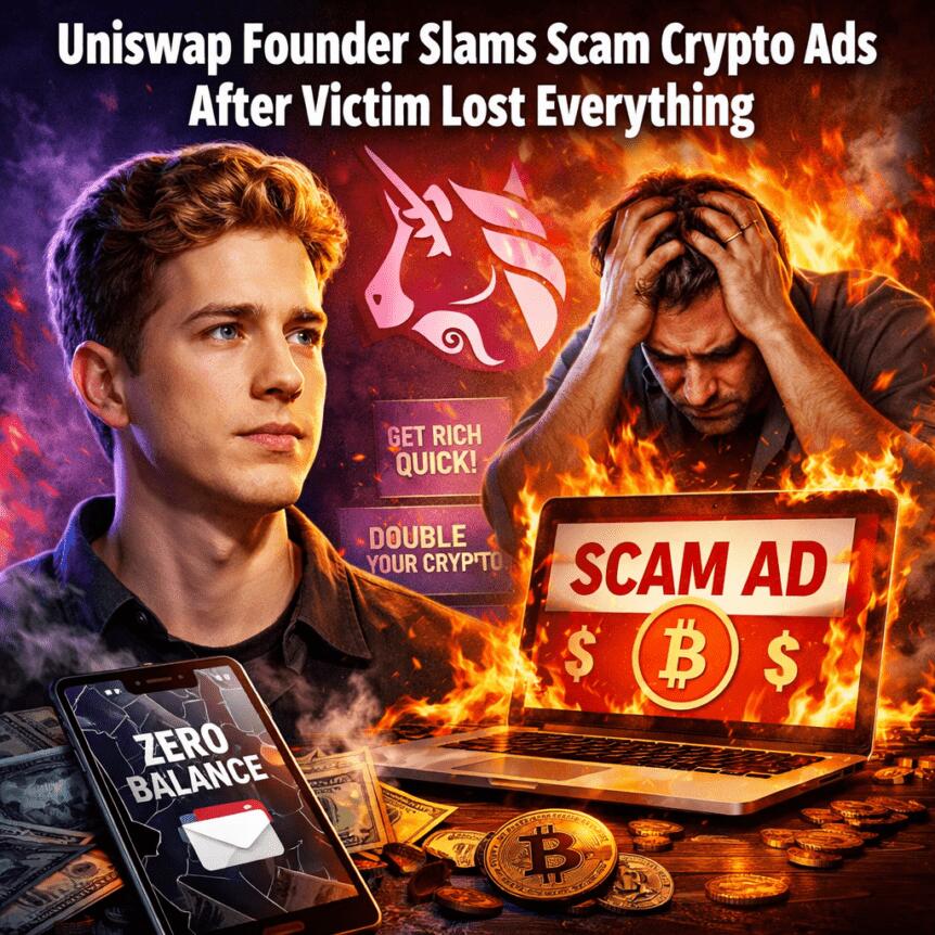 Uniswap Founder Slams Scam Crypto Ads After Victim Lost Everything