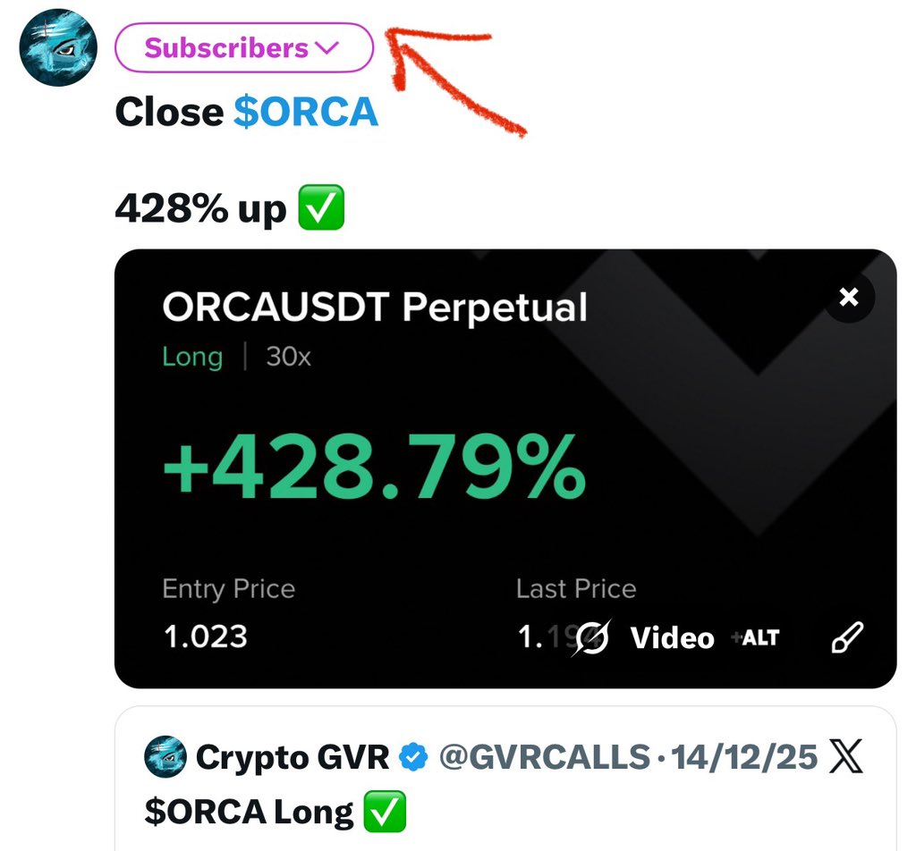 Trade 369 : $ORCA 428% up for my Twitter subscribers Total | KuCoin