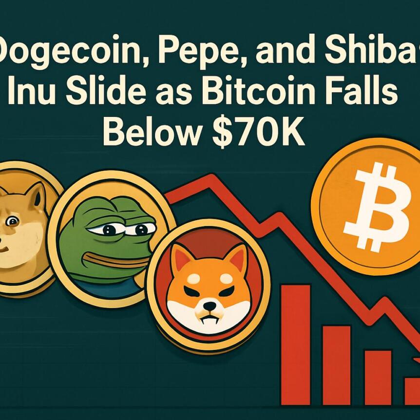 Dogecoin Pepe And Shiba Inu Slide As Bitcoin Falls Below 70k