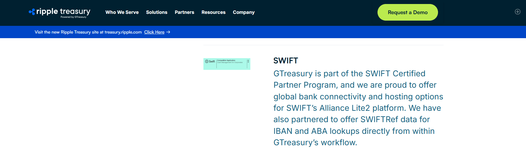SWIFT en tant que partenaire de connectivité pour Ripple Treasury