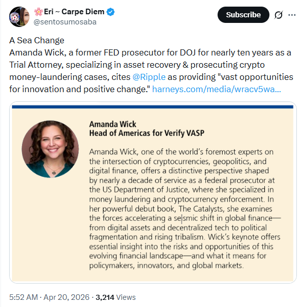 التحقق من عملة Ripple المشفرة | المصدر: Eri ~ Carpe Diem