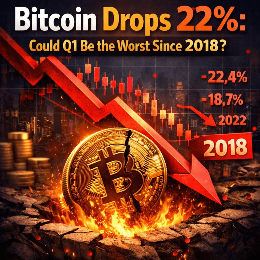 Bitcoin Drops 22%: Could Q1 Be The Worst Since 2018?