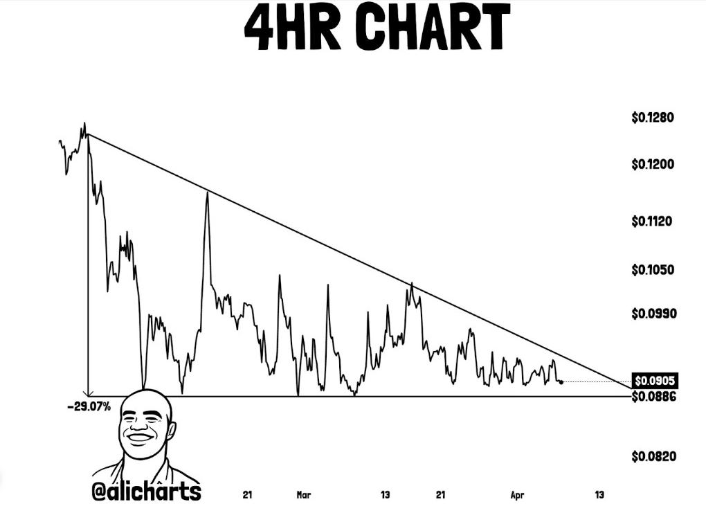 DOGE 4H Chart | Source: Ali, X