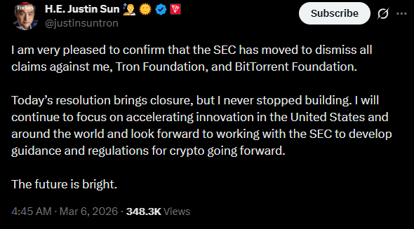 Justin Sun SEC Lawsuit | Source: X