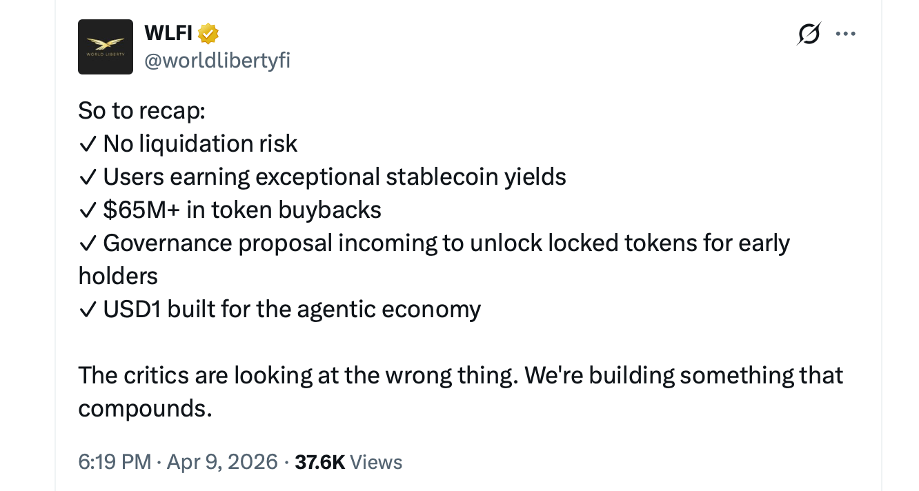 World Liberty Financial Borrows Millions on Dolomite, Defends WLFI Collateral