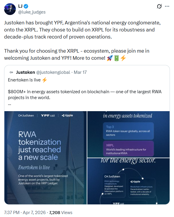 XRP Ledger Tokeniza YPF | Fonte: Luke Judges