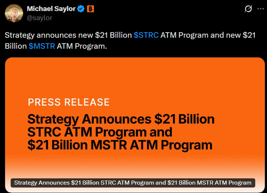 MicroStrategy anuncia una oferta masiva de acciones | Fuente: MicroStrategy