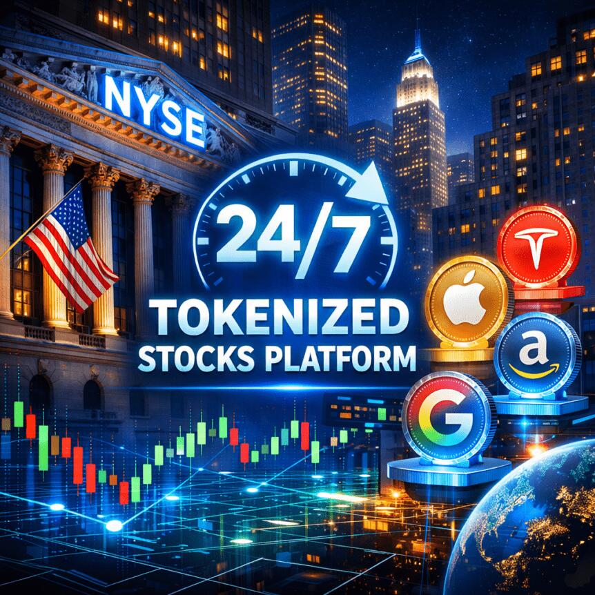 Nyse Lança Plataforma de Ações Tokenizadas 24/7