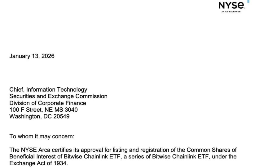 Bitwise Chainlink ETF Cleared for lisiting | Source: NYSE Arca