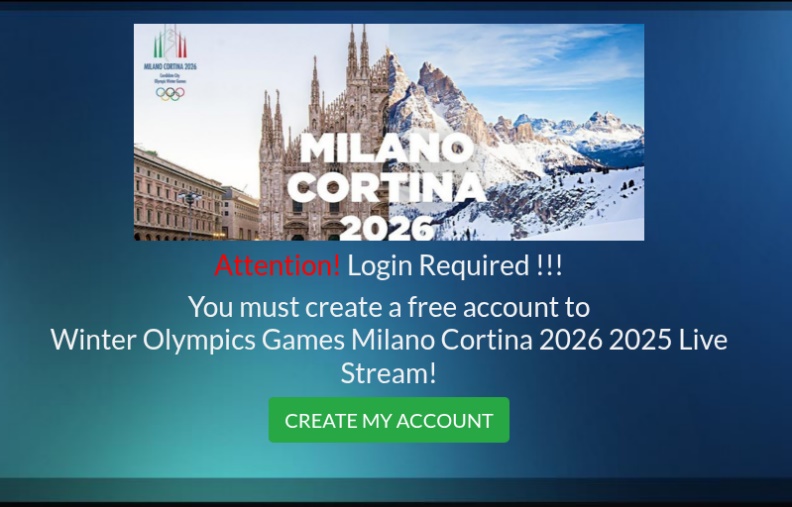 Página de transmissão falsa