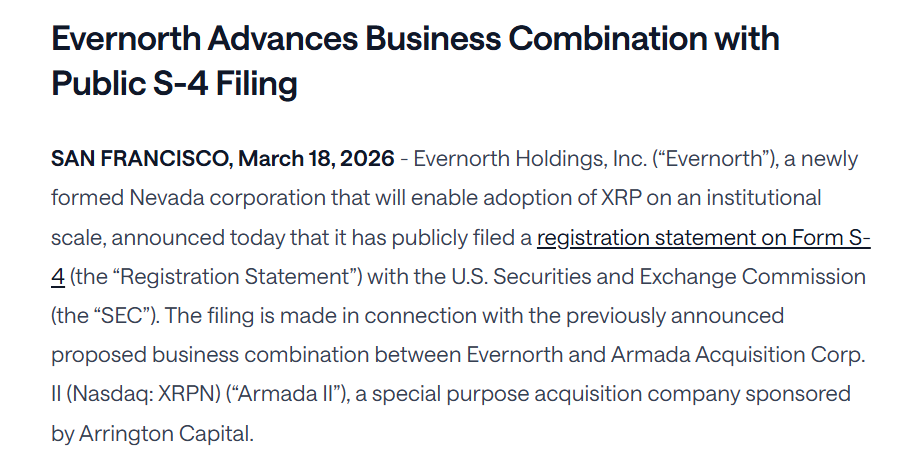 Ripple News: XRP Treasury Evernorth Announcement