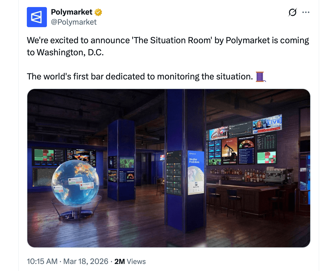 Polymarket renforce sa croissance avec le lancement de DC Bar et un partenariat avec Brahma DeFi