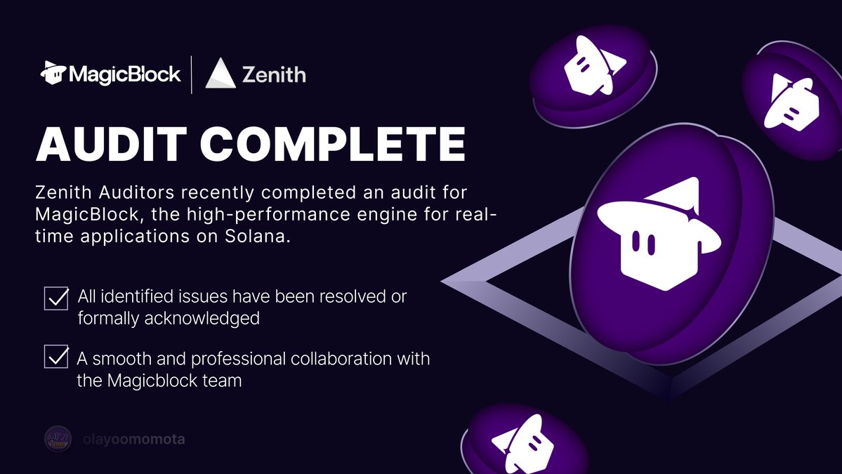 Audit completed Zenith Auditors has successfully completed | KuCoin