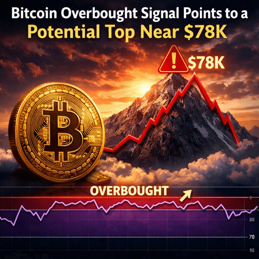 Bitcoin Overbought Signal Points To A Potential Top Near $78k