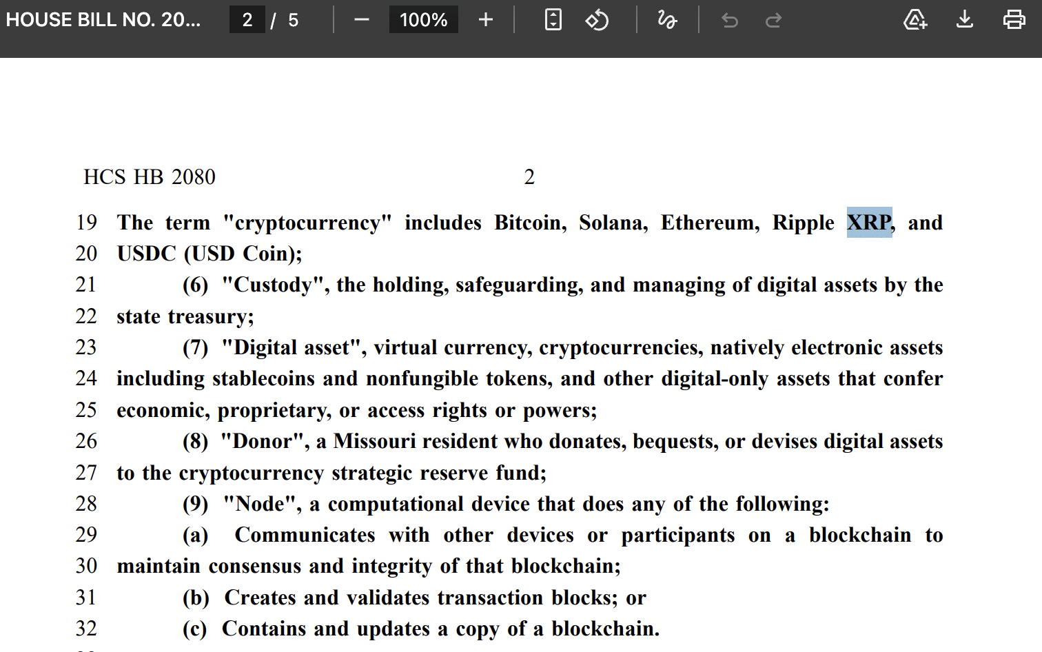 Missouri crypto reserve bill Missouri crypto reserve bill